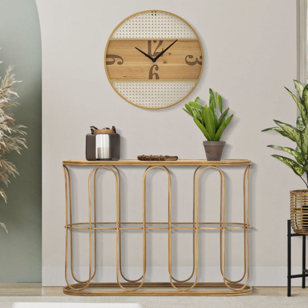 Mauro Ferretti Konsolentisch aus braunem Eisen und Holz, 110 x 32 x 77 cm style exotic - Metall