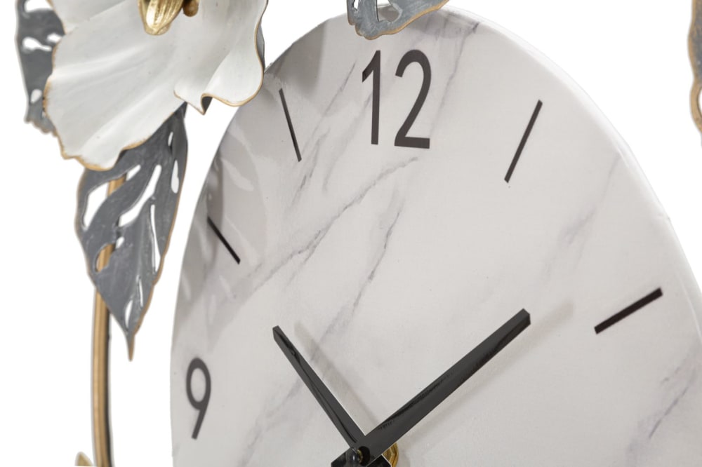 Horloge murale avec fleurs en métal multicolore 64x8x64 cm