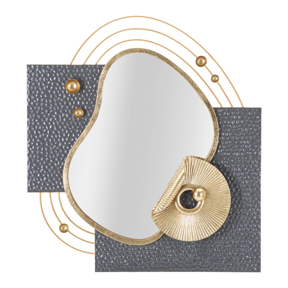 Miroir mural en métal doré et gris 80x7x72,4 cm