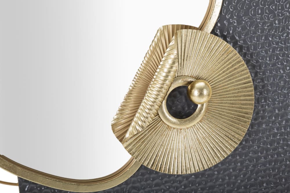 Miroir mural en métal doré et gris 80x7x72,4 cm