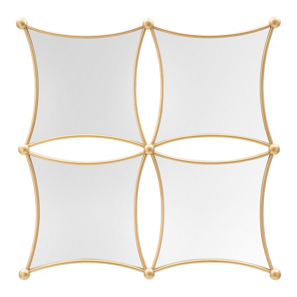 Miroir mural géométrique en métal doré 68x3,5x68 cm