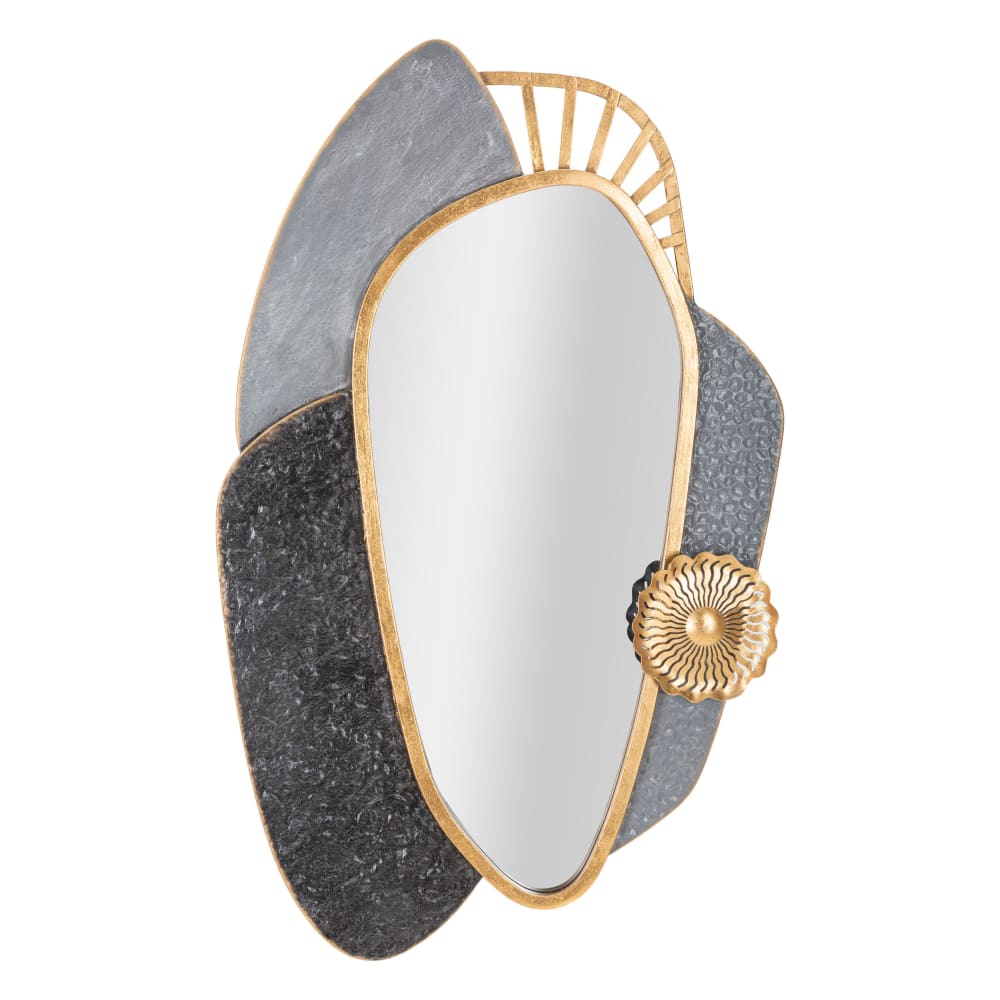 Miroir mural en métal doré et gris 55,9x5,7x90,8 cm