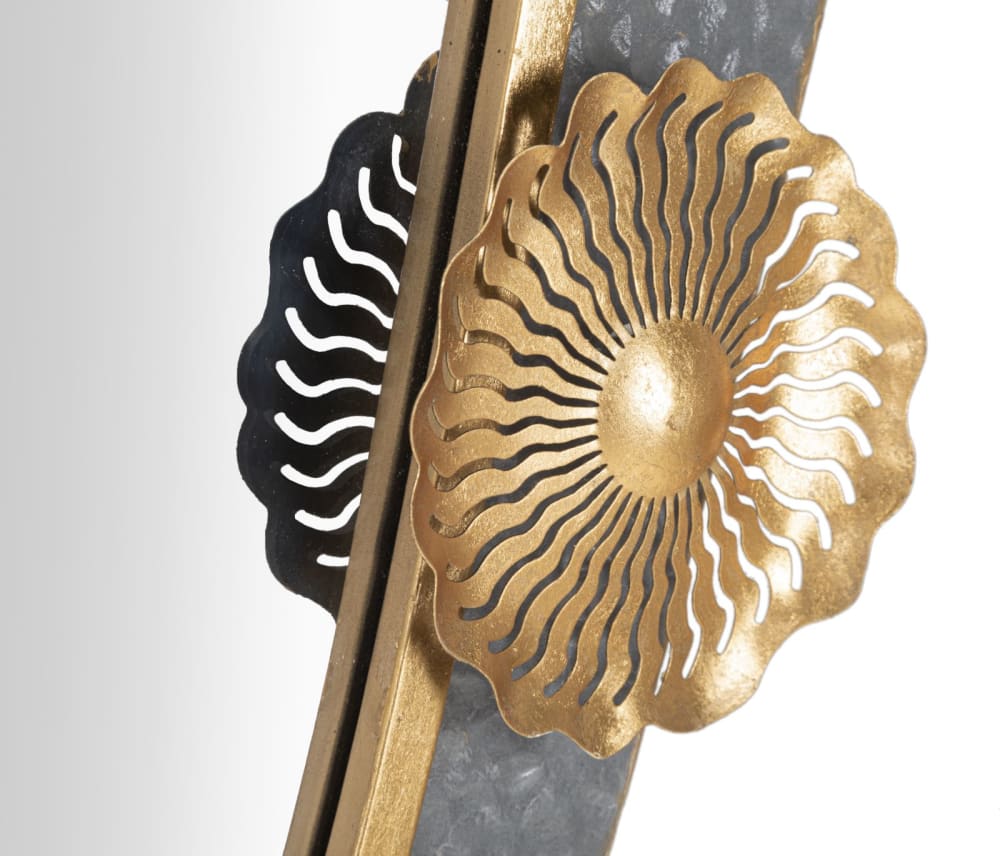 Miroir mural en métal doré et gris 55,9x5,7x90,8 cm