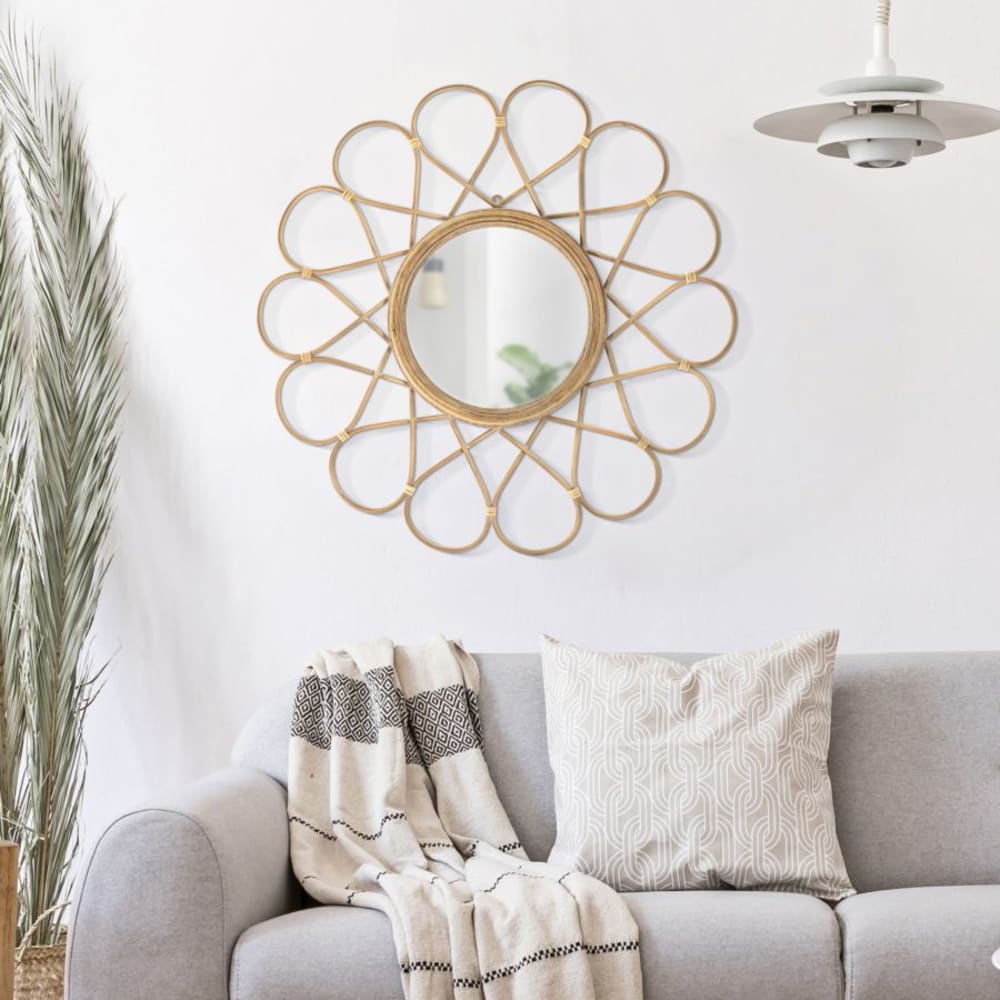 Mauro Ferretti Brauner Metallwandspiegel Ø cm 65,5x3 style modern Braun Metall