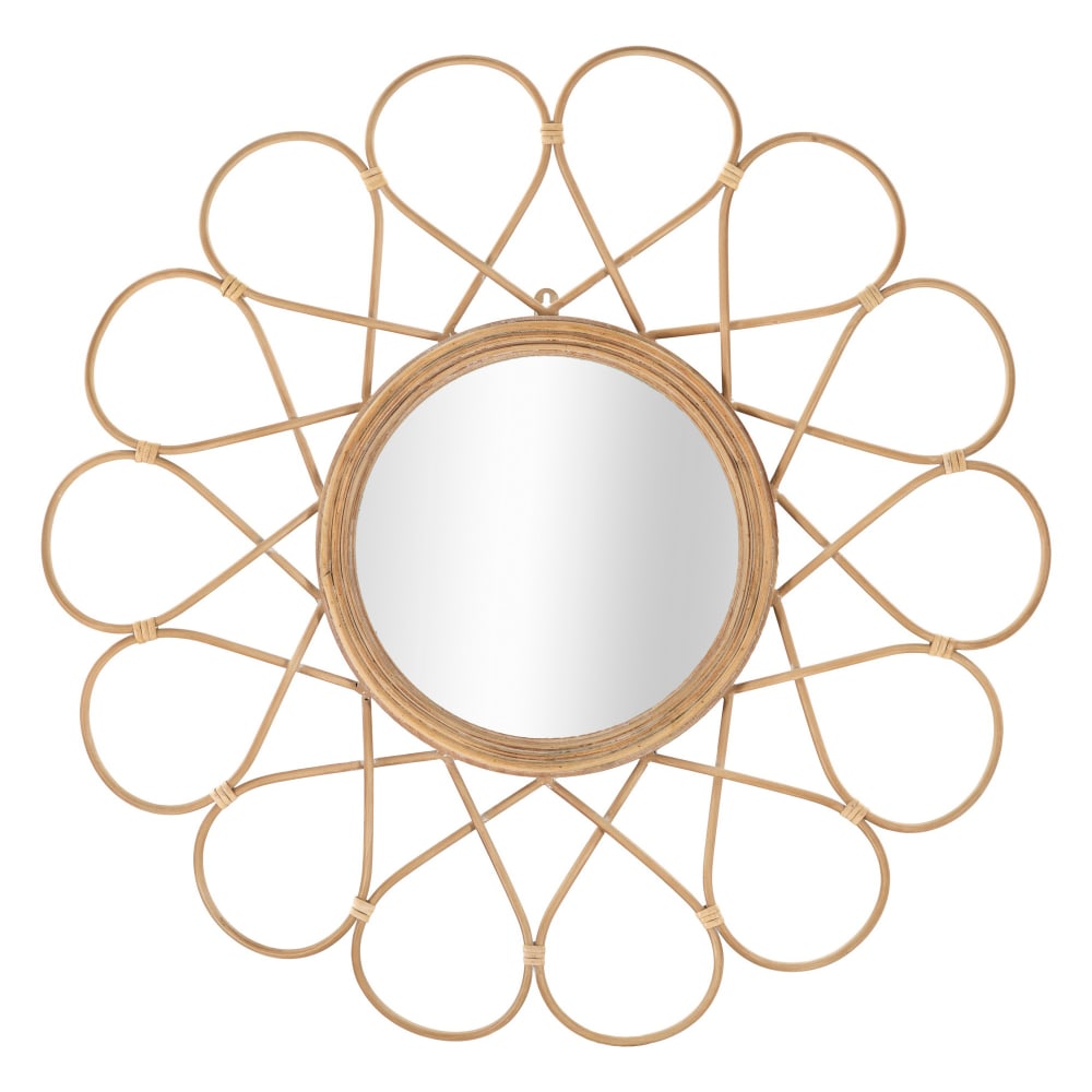 Miroir mural en métal brun Ø 65,5x3 cm