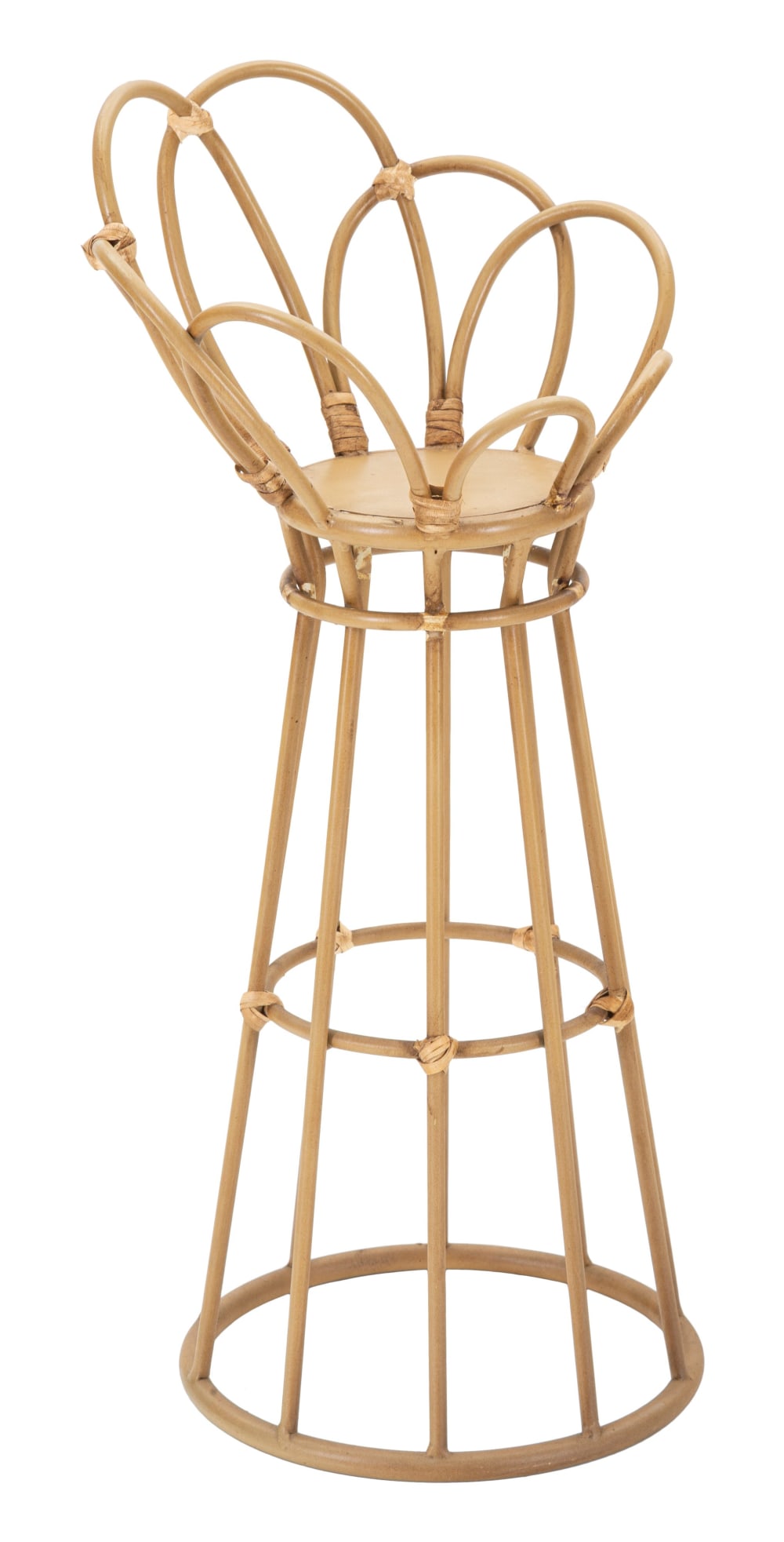 Cache-pot rond en métal marron ø 28x62 cm