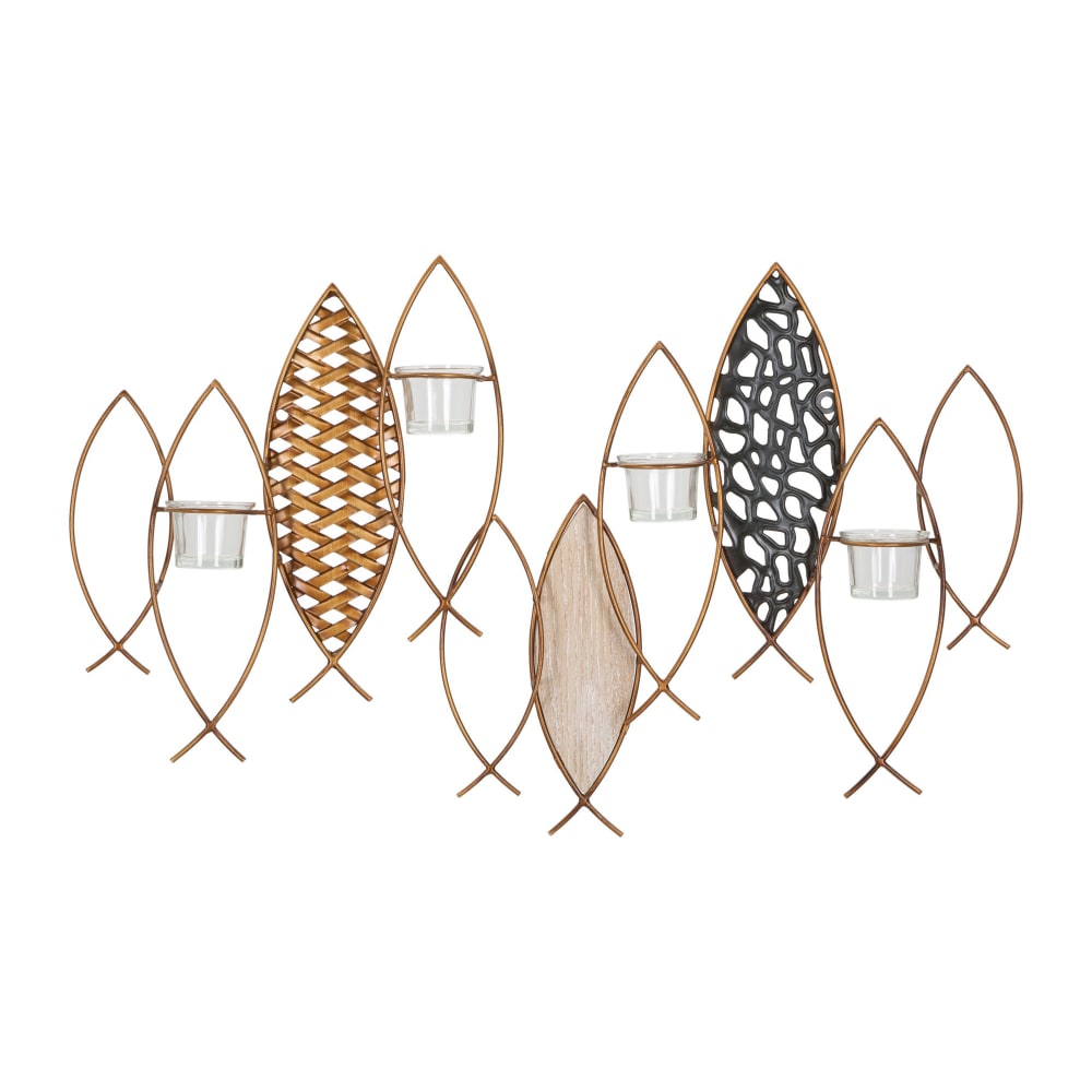 Porte-bougie en métal multicolore 66x9x40,5 cm