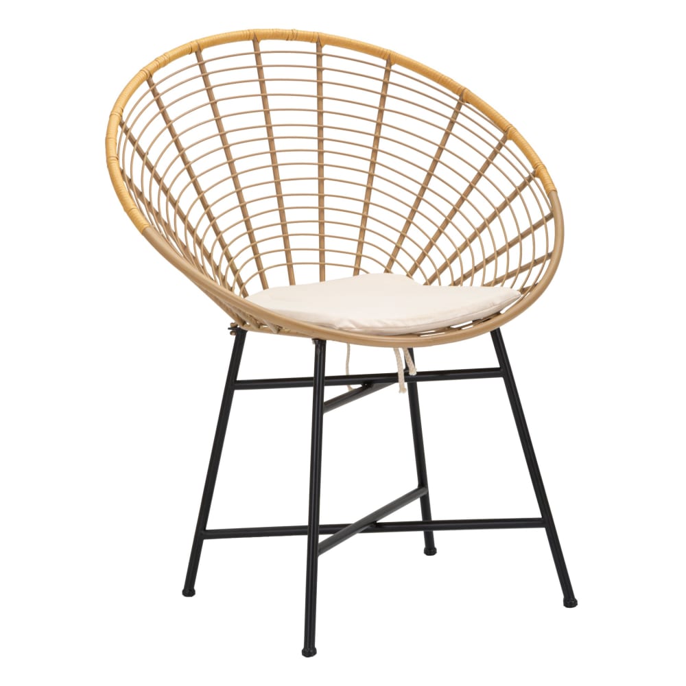 Chaise en métal marron et noir avec coussin 72x56,5x88  cm