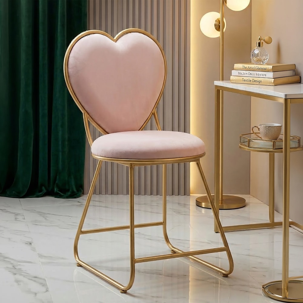 Mauro Ferretti HERZSTUHL CM 37X47X80 style classic chic Rosa Metall