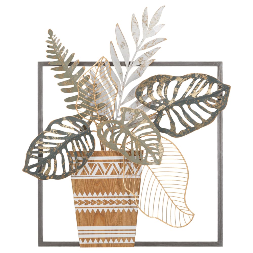 Panneau décoratif 3D vase en métal multicolore cm 54x6,4x62,9