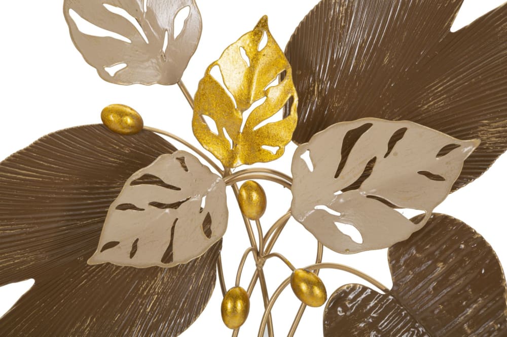Déco murale feuilles en métal doré 50,2x5,1x50,2 cm — vue 3