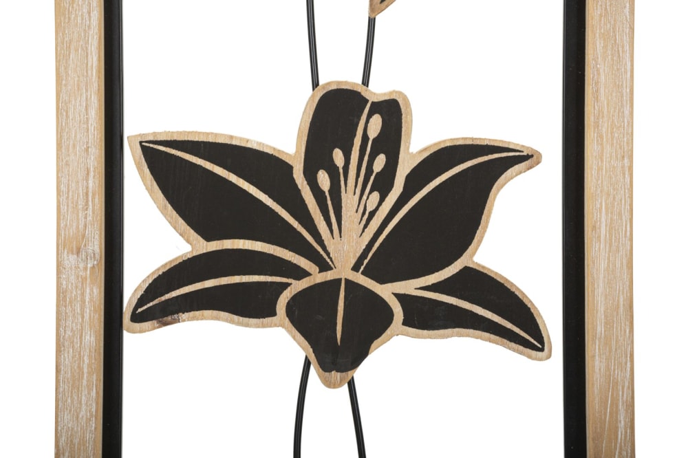 Déco murale en métal noir avec cadre 26x2,5x60 cm