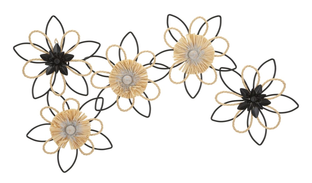 Déco murale en bois métallique multicolore 60x4x35 cm