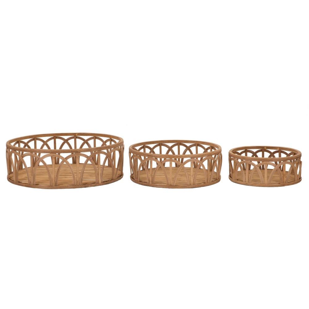 Lot de 3 poches en rotin