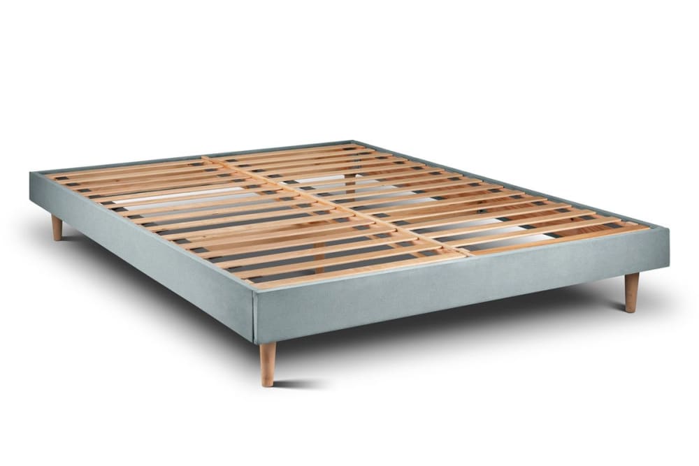 Sommier kit velours  - gris 200x200