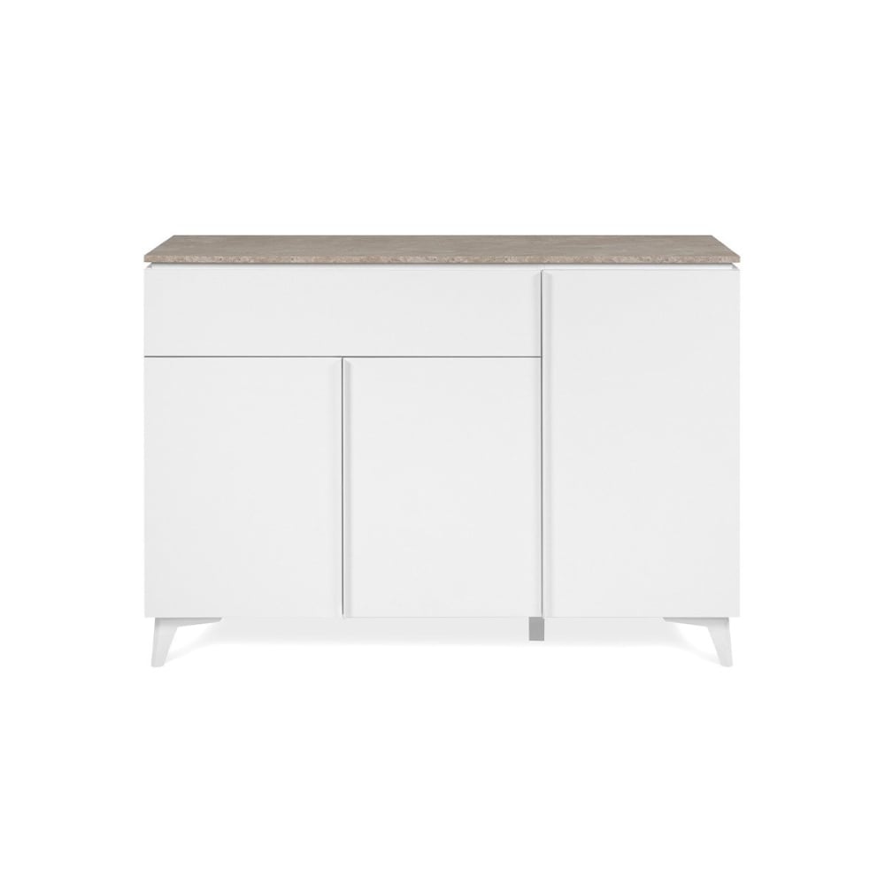 Buffet 3 portes, 1 tiroir L133 cm - Blanc