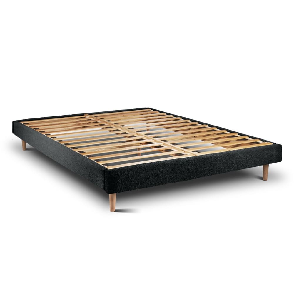 Sommeil de Plomb Sommier kit bouclette noir 140x190 style classique chic - Bois