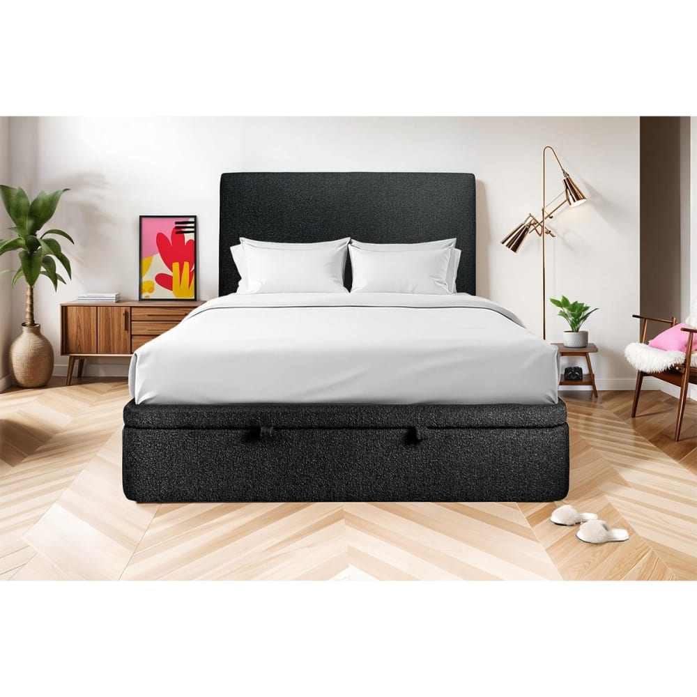 Sommier coffre bouclette noir 160x200 - Maisons du Monde