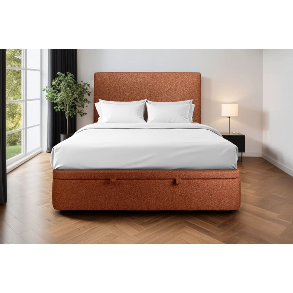 Sommier coffre bouclette terracotta 160x200 - Maisons du Monde