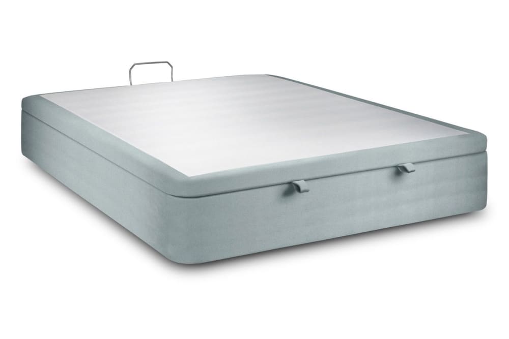 Sommier coffre velours - gris 200x200