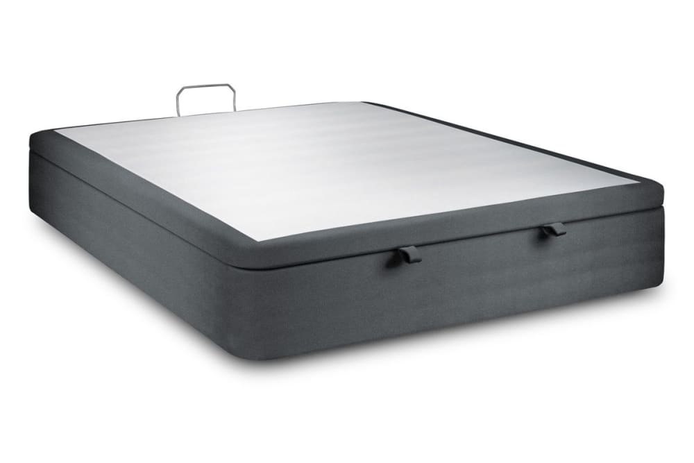 Sommier coffre velours - gris anthracite