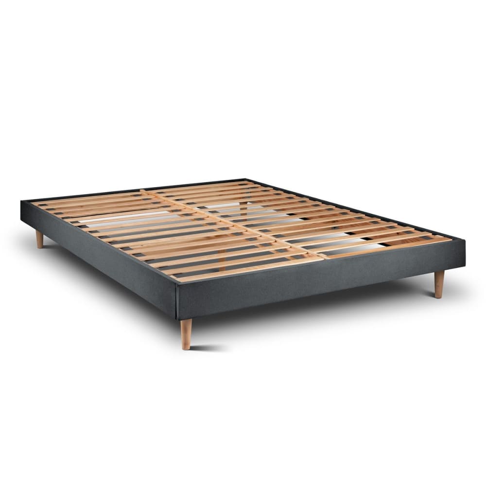 Sommeil de Plomb Lattenrost – Samtstoff – Bausatz zur Selbstmontage - 140x190 cm style classic chic Grau Holz
