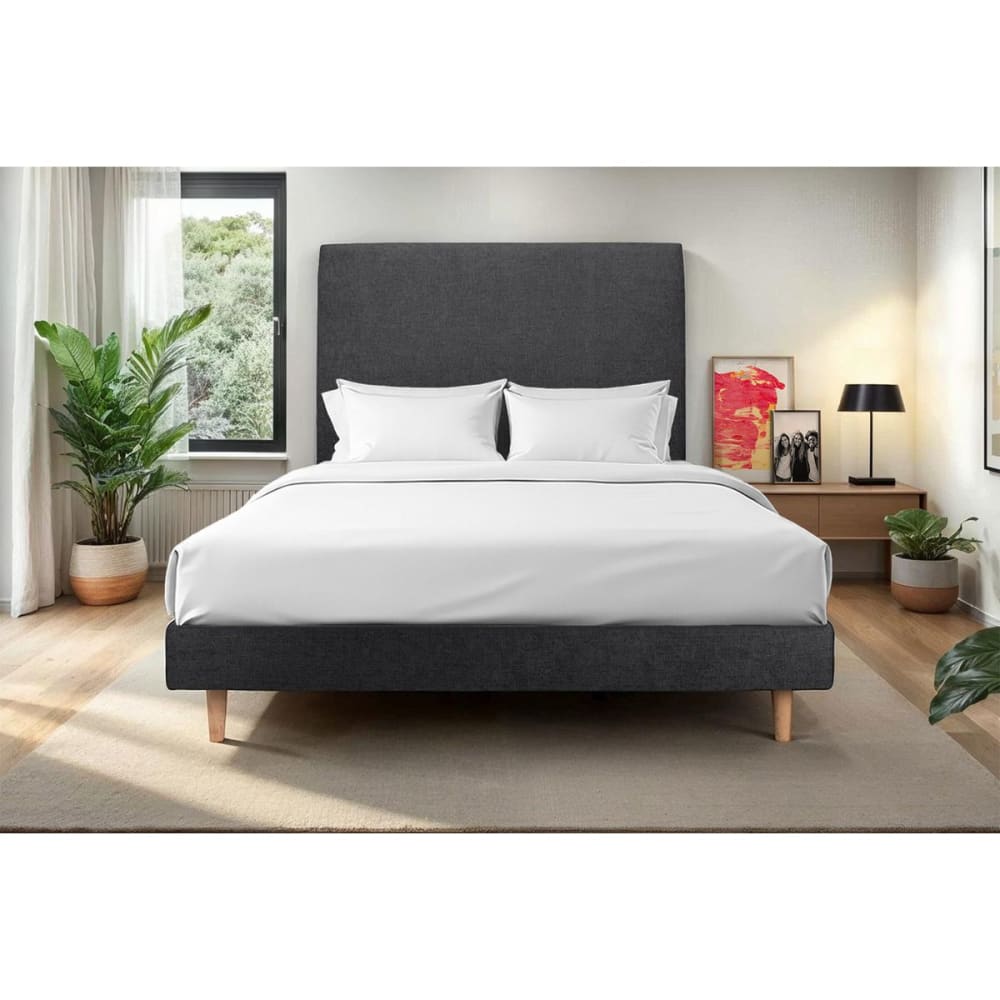 Sommier kit tissu noir 200x200 - Maisons du Monde