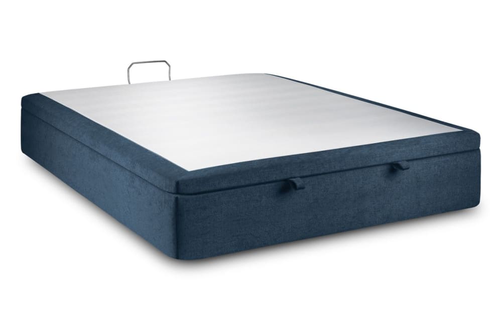 Sommier coffre tissu - bleu 200x200