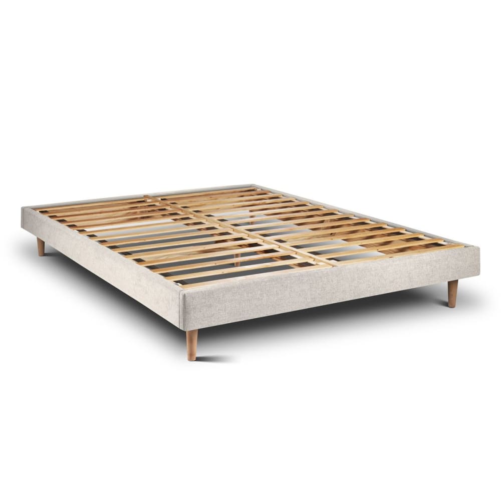 Sommier kit tissu  beige clair 140x200