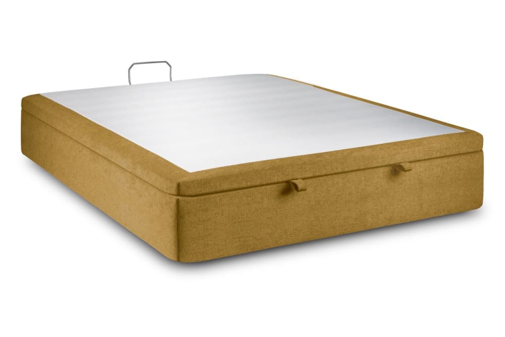 Sommier coffre tissu - jaune