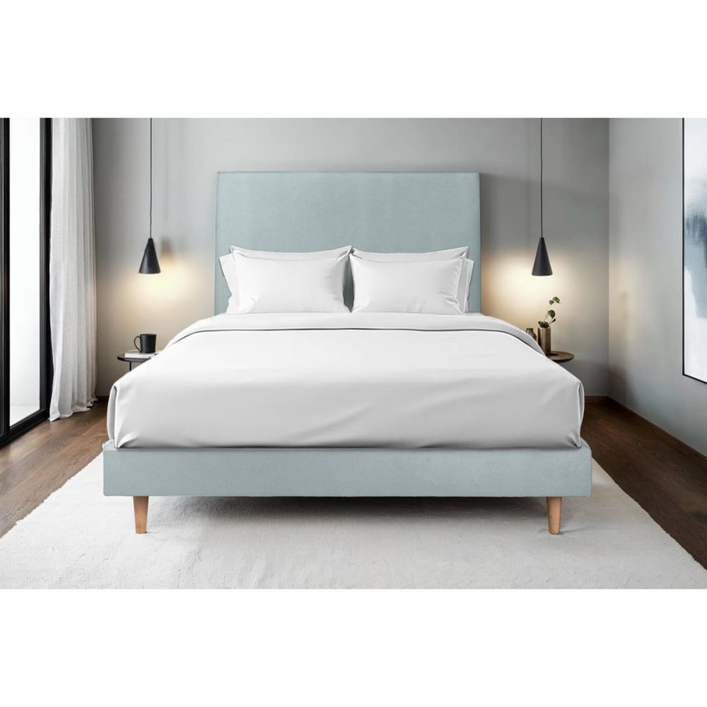 Sommier kit velours gris bleuté 140x190 - Maisons du Monde