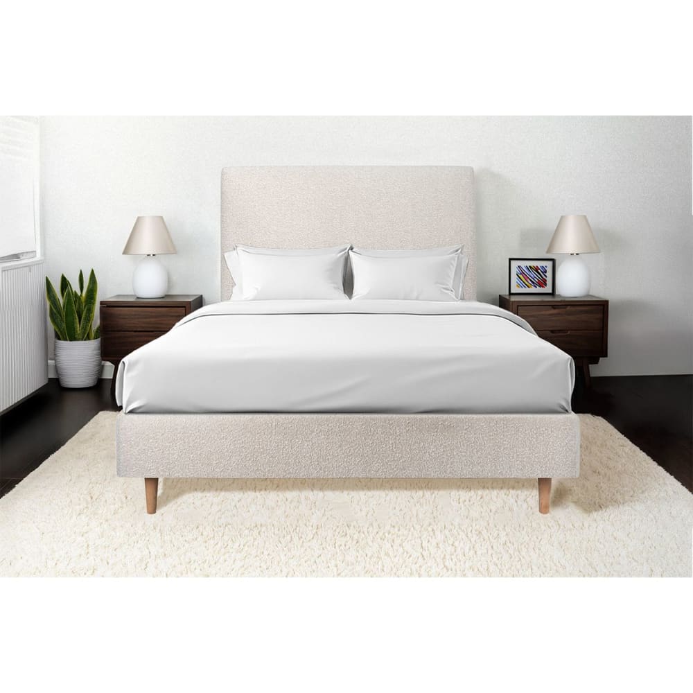 Sommier tapissier bouclette beige clair 160x200 - Maisons du Monde