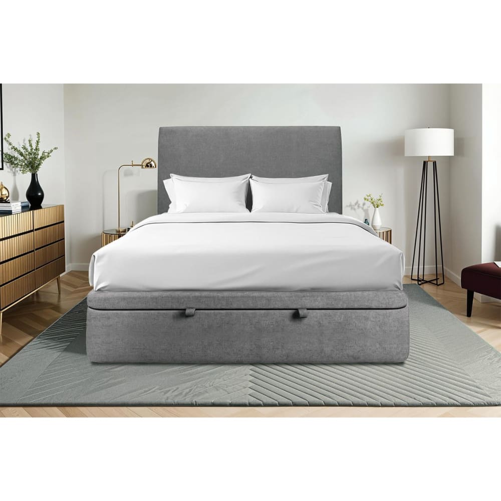 Sommier coffre tissu gris anthracite 140x200 - Maisons du Monde