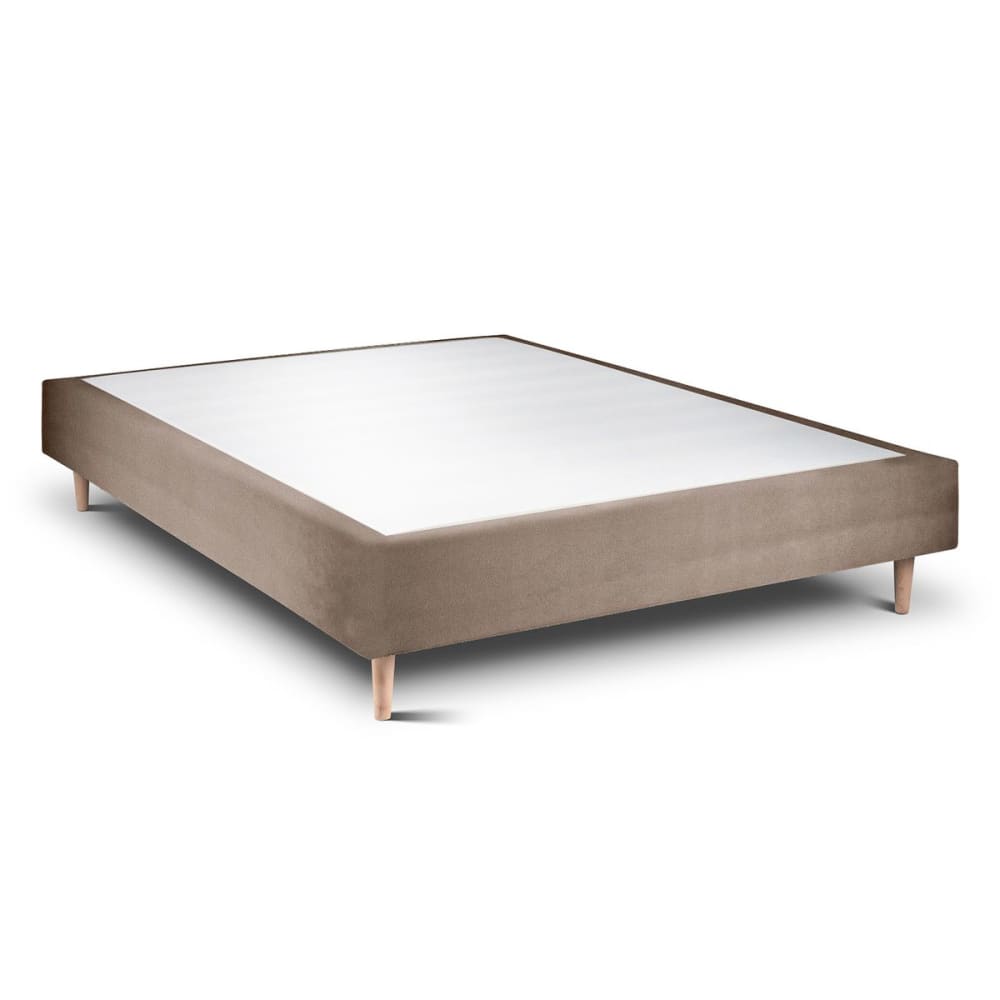 Sommier Tapissier Velours  Taupe 160x200