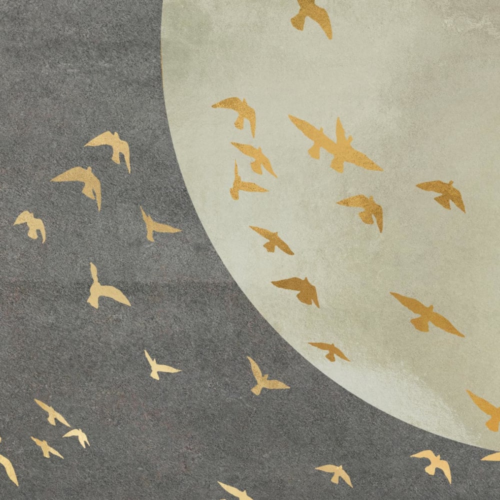 Papier peint motif oiseaux dorés 312x270cm — vue 4