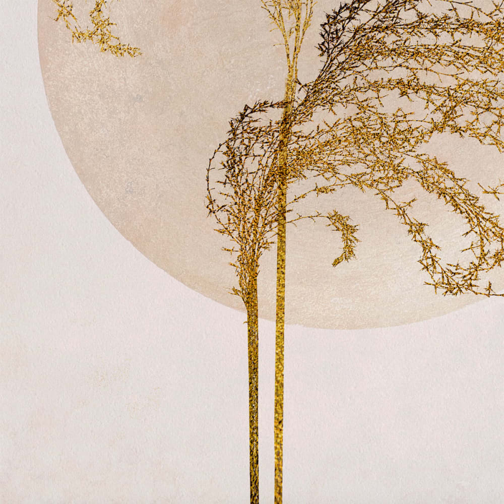 Papier peint graphique lune or 208x270cm — vue 4