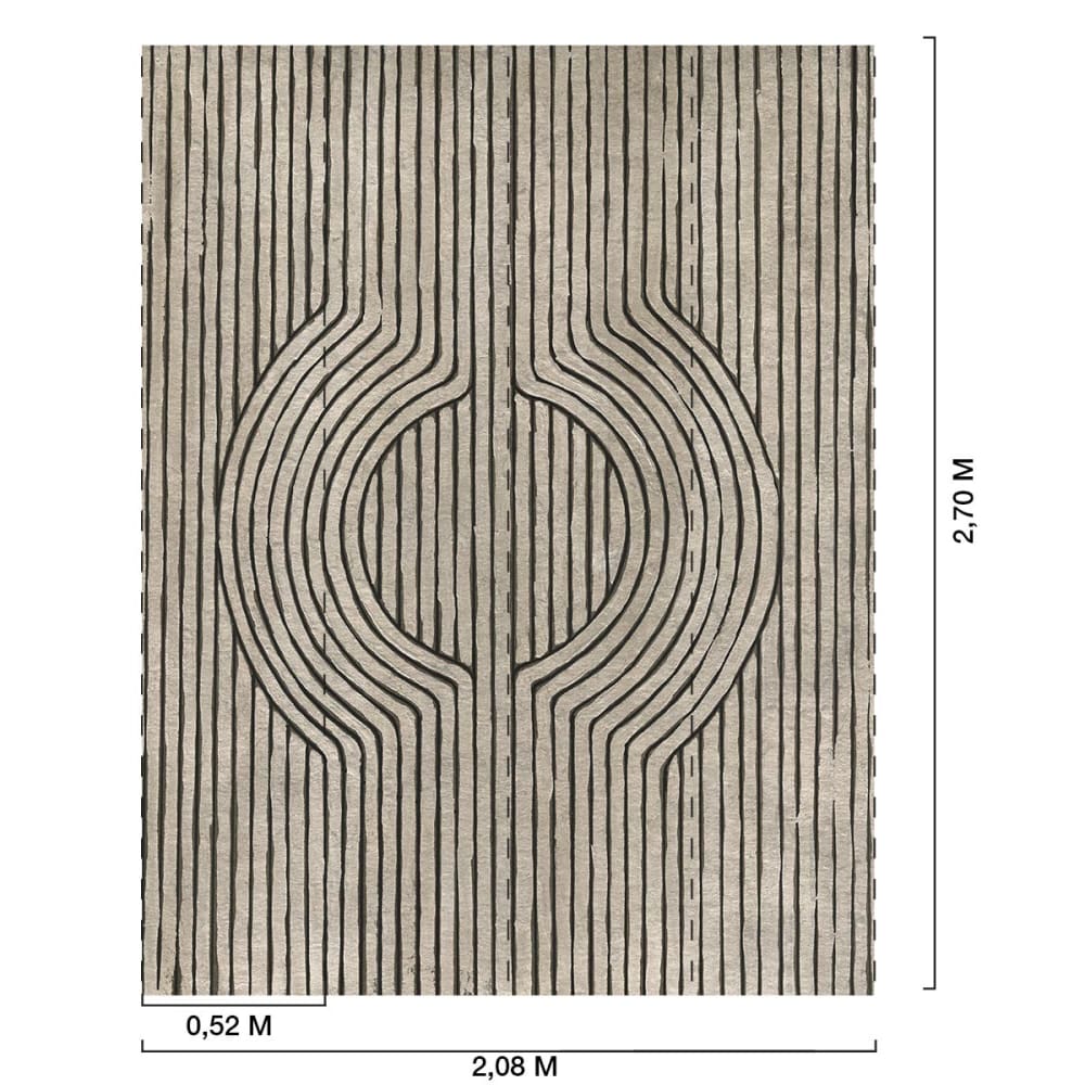 Papier peint graphique bois de cedre 208x270 cm — vue 3