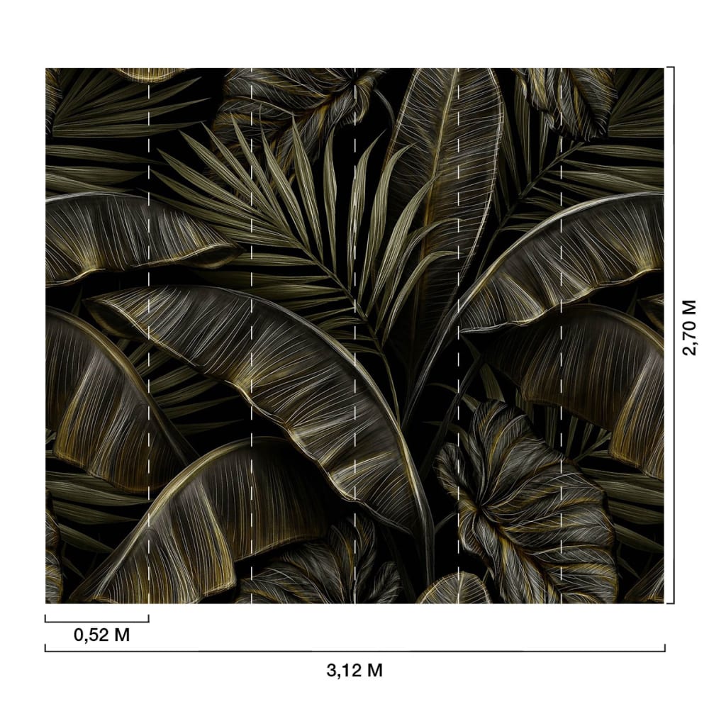 Papier peint motif feuilles palmes 312x270cm — vue 3