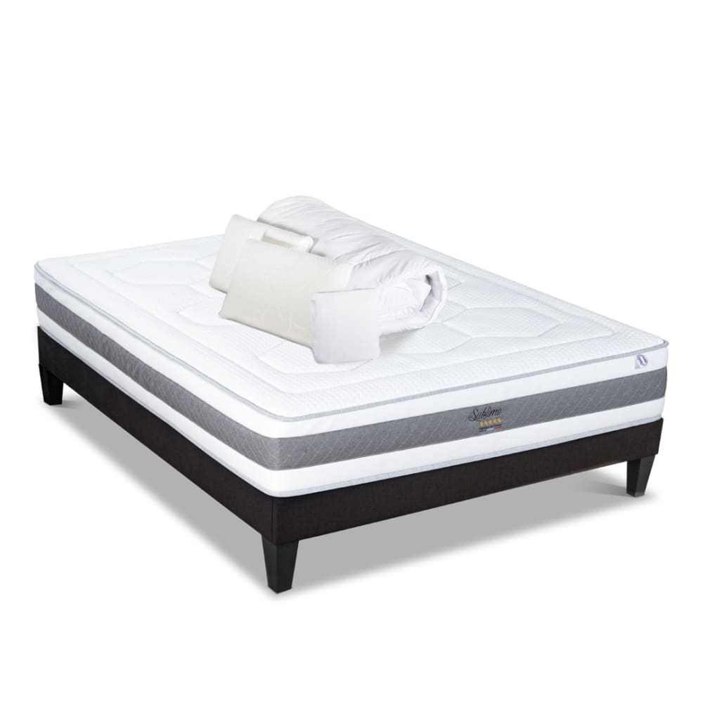 Pack    Matelas + Sommier + Accessoires 180x200 cm