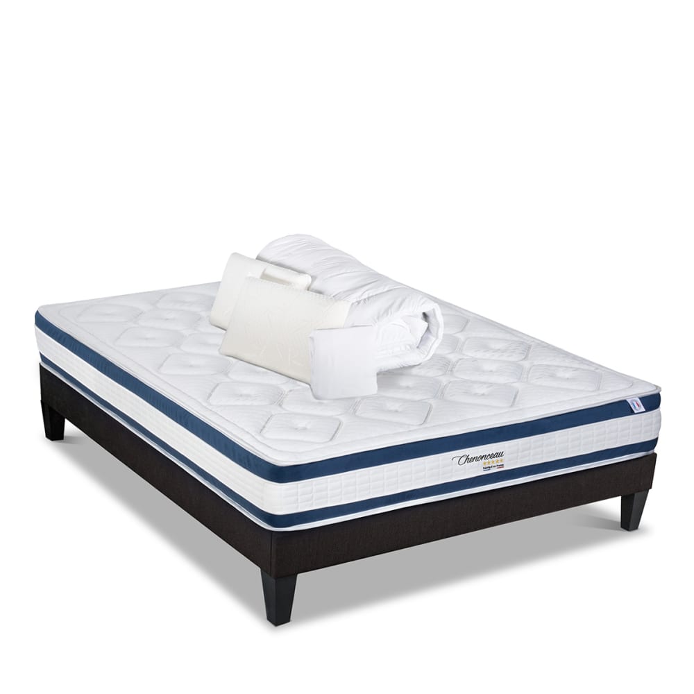 Pack    Matelas + Sommier + Accessoires 90x190 cm