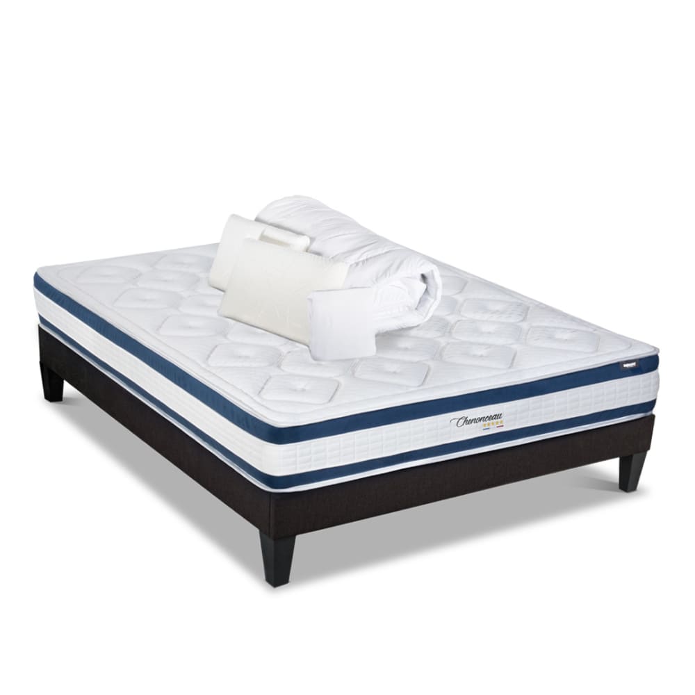 Pack    Matelas + Sommier + Accessoires 140x190 cm