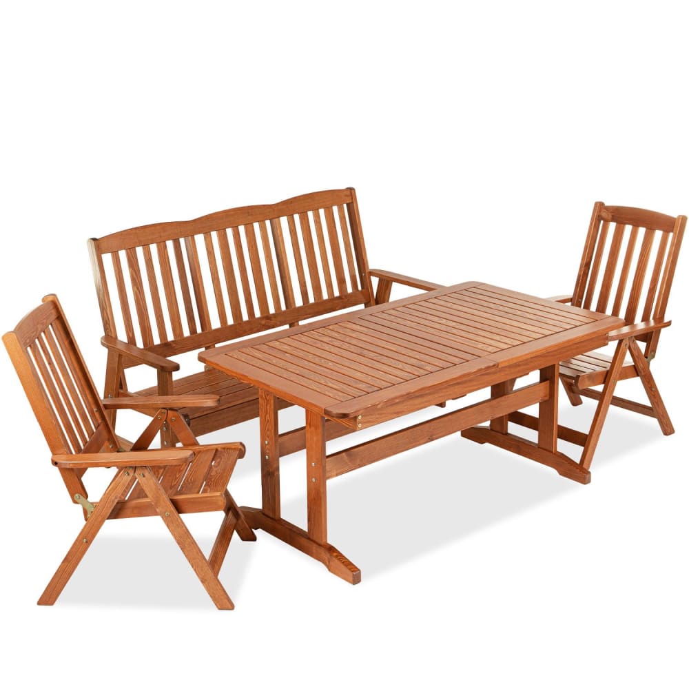 KONSIMO Gartenmöbelset für 5 Personen, handgefertigt in der EU, braun style modern - Holz