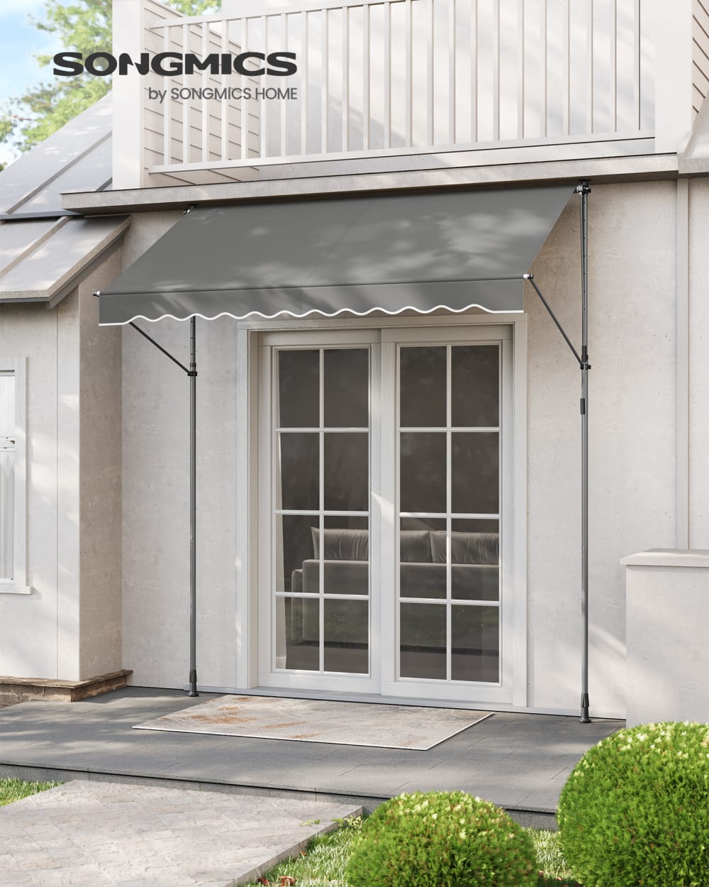 Store banne rétractable avec manivelle store manuel 50 x 120 cm gris