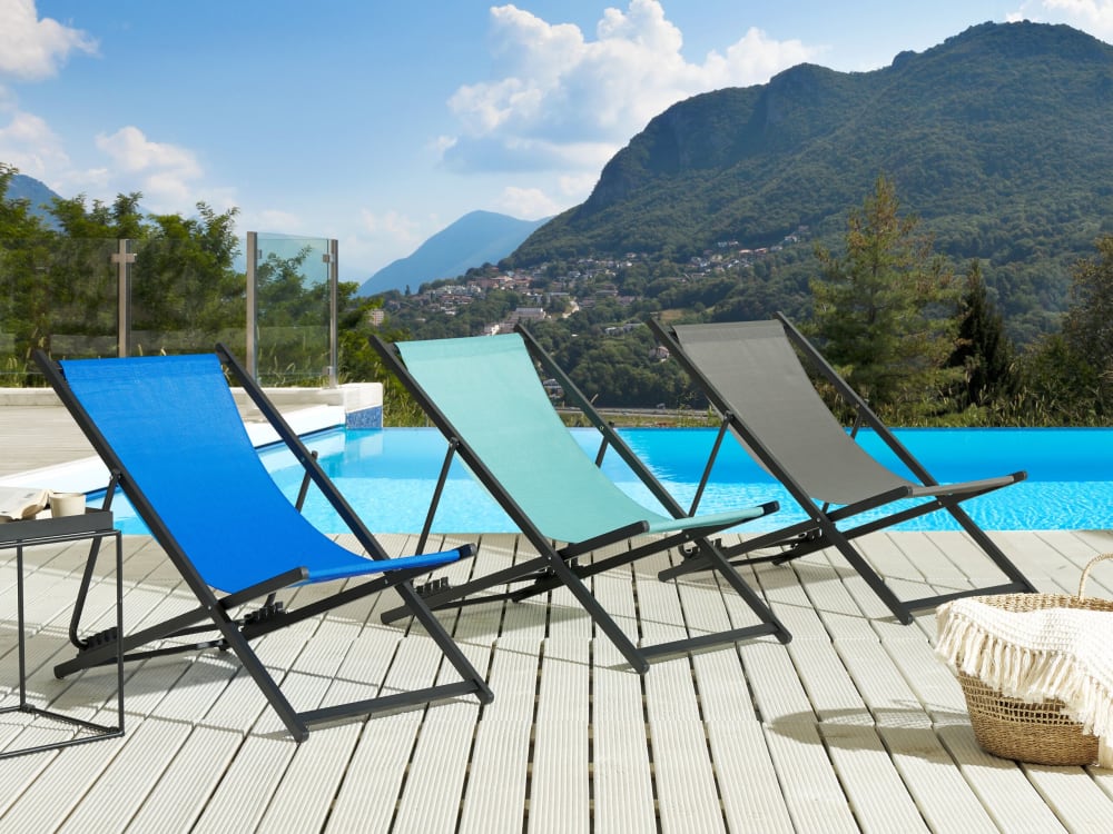 Chilienne pliante métal turquoise