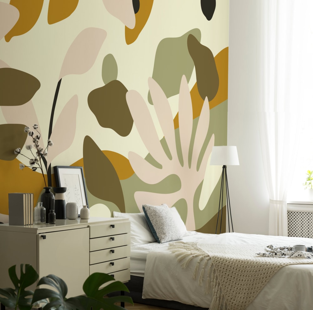 Acte Deco Panorama-Vliestapete mit Vegetationsmuster, Hellbraun 300 x style modern Öko-Tex Zertifikat - Papier