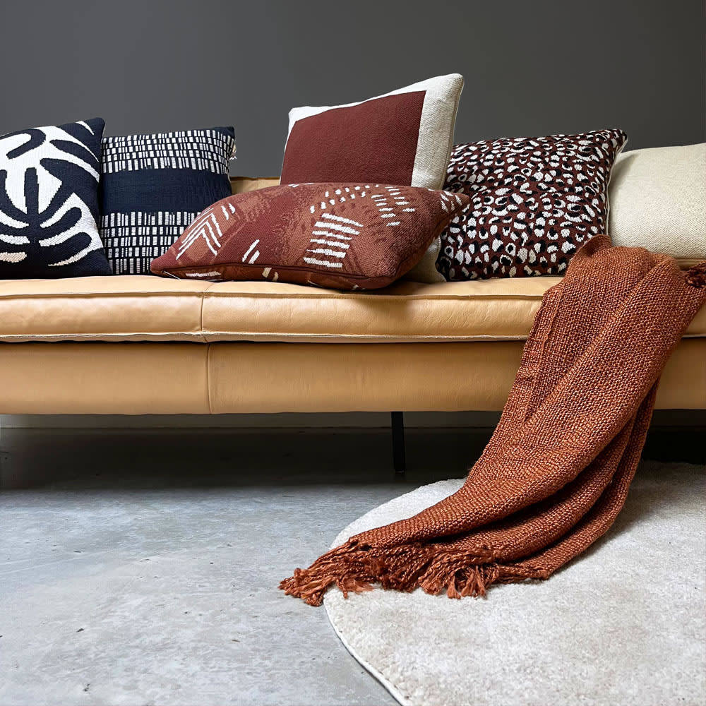 Plaid marron rouille 125x150
