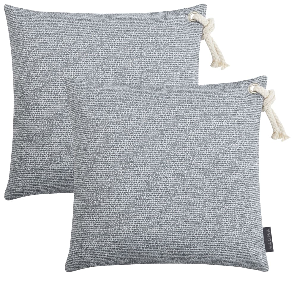 Housses de coussin extérieur avec cordelette anthracite-Lot de 2-40x40