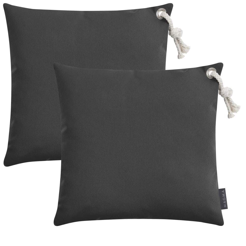 Magma Housses de coussin avec cordelette anthracite- lot de 2- 40x40 style contemporain Gris Acrylique