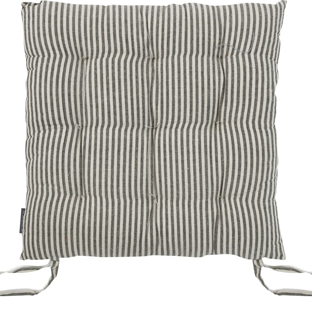 Galettes de chaise rayées bleu marine et beige -lot de 4-40x40x6 - Maisons du Monde