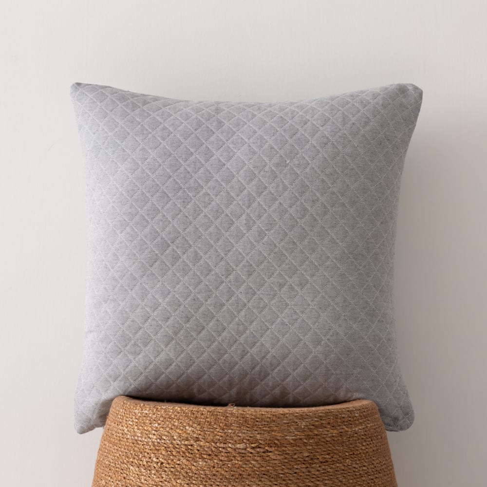 Lot 2 housse de coussin en coton losanges gris 45x45 cm — vue 3